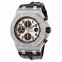 Audemars Piguet Royal Oak Offshore Ivory Dial Brown Alligator Leather Men's Watch 26470STOOA801CR01