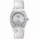 Audemars Piguet Royal Oak Silver Dial White Leather Ladies Watch 77321ST.ZZ.D012CR.01