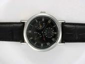 Breguet Classique Moonphase 3130BB11986 Round Black Crocodile Leather Strap Black Dial Watch