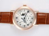 Breguet Classique Moonphase 7137BA/11/9V6 Brown Cow Leather Strap White Dial 39mm Watch