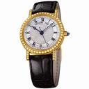 Breguet Classique Mother of Pearl Dial 18kt Yellow Gold Diamond Black Leather Ladies Watch 8068BA52964DD00