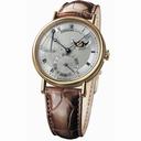 Breguet Classique Power Reserve Silver Dial 18kt Yellow Gold Brown Leather Men's Watch 7137BA119V6