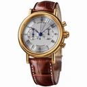 Breguet Classique Silver Dial 18kt Yellow Gold Brown Leather Men's Watch 5947BA129V6