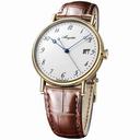 Breguet Classique White Dial 18kt Yellow Gold Brown Leather Men's Watch 5177BA299V6