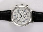 Breguet Marine 3460BB/12/996 Stainless Steel Bezel Black Cow Leather Strap Mens Watch