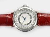 Breguet Marine 3700BB/12/BV0 Brown Crocodile Leather Strap White Dial Watch