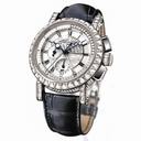 Breguet Marine Chronograph Mother of Pearl Diamond Dial 18kt White Gold Black Leather Men's Watch 5829BB8D9ZUDD0D