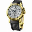 Breguet Marine Silver Dial 18kt Yellow Gold Black Rubber Men's Watch 5827BA125ZU