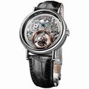 Breguet Tourbillion Messidor Skeleton Dial Platinum Black Leather Men's Watch 5335PT429W6