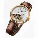Breguet Tourbillion Silver Dial 18kt Yellow Gold Brown Leather Men's Watch 3357BA/12/986