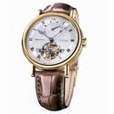 Breguet Tourbillion Silver Dial 18kt Yellow Gold Brown Leather Men's Watch 5317BA129V6