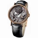 Breguet Tradition Black Skeleton Dial 18kt Rose Gold Black Leather Manual Wind Men Watch 7027BRG99V6