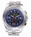 Breitling Airwolf E65362 Round Silver Stainless Steel Strap Blue Dial Watch