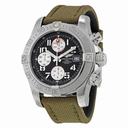 Breitling Avenger II Automatic Chronograph Grey Dial Military Strap Men's WatchA1338111-F564GRFT