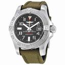 Breitling Avenger II Seawolf Automatic Grey Dial Green Fabric Men's Watch A1733110-F563GRFT