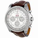 Breitling Bentley 6.75 Silver Stainless Steel Leather Automatic Men's Watch A4436412-G679BRLD
