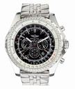 Breitling Bentley Motors 31081201 Round Silver Stainless Steel Strap Black Dial Watch