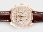 Breitling Bentley Motors 6.75 A4436412/g679-2lT Mens 49mm Brown Ostrich Leather Strap Watch