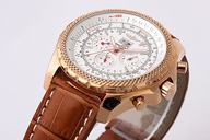 Breitling Bentley Motors 6.75 Grey Dial 18K Gold Case Rose Gold Bezel Watch