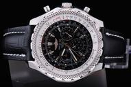 Breitling Bentley Motors A2536212 Black Cow Leather Strap Midsize Round Watch
