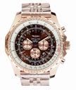 Breitling Bentley Motors GMT R2536712/B953 Rose Gold Stainless Steel Strap Black Dial Round Watch