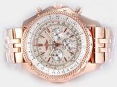 Breitling Bentley Motors GMT Red Gold Grey 49mm Pink Rose Gold Strap Pink Dial Watch