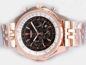 Breitling Bentley Motors GMT Red Gold Grey Round Midsize Quartz Chronograph Watch