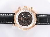 Breitling Bentley Motors GMT Rubber Black Dial Black Dial Quartz Chronograph Round Watch
