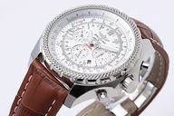 Breitling Bentley Motors Grey Dial 49mm White Dial Brown Crocodile Leather Strap Watch