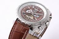 Breitling Bentley Motors Mulliner Tourbillon L18841 Round Brown Ostrich Leather Strap Watch
