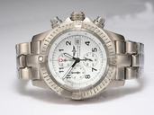 Breitling Chrono Avenger A13370 Titanium Bezel Quartz Chronograph White Dial Watch