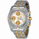 Breitling Chrono Galactic Mother of Pearl Dial Diamond Bezel Two Tone Men's Watch