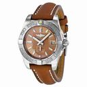 Breitling Galactic 36 Automatic Bronze Dial Brown Leather Unisex Watch A3733011-Q582