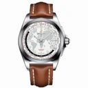 Breitling Galactic Unitime Antarctica White Dial Light Brown Leather Automatic Men's Watch WB3510U0-A777BRLT