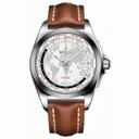 Breitling Galactic Unitime Antarctica White Dial Light Brown leather Deployment Men's Watch WB3510U0-A777BRLD