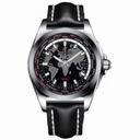 Breitling Galactic Unitime Black Dial Black Leather Automatic Men's Watch WB3510U4-BD94BKLT