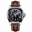 Breitling Galactic Unitime Black Dial Brown Crocodile Leather Men's Watch WB3510U4-BD94BRCD