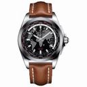 Breitling Galartic Unitime Black Dial Brown Leather Automatic Men's Watch WB3510U4-BD94BRLT