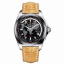 Breitling Galactic Unitime Black Dial Camel Crocodile Leather Men's Watch WB3510U4-BD94CMCT