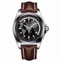 Breitling Galactic Unitime Black Dial Dark Brown Leather Men's Watch WB3510U4-BD94DBRLT