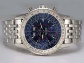 Breitling Montbrillant Steel Stainless Steel Bezel Blue Dial Watch