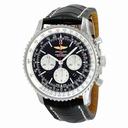 Breitling Navitimer 01 Chronograph Black Dial Black Leather Men's Watch AB012721/BD09BKCD