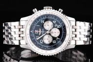 Breitling Navitimer Chronograph Steel Round Stainless Steel Case Blue Dial Watch