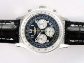 Breitling Navitimer Chronograph Steel Stainless Steel Bezel Quartz Chronograph Black Dial Watch