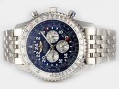 Breitling Navitimer Cosmonaute Steel Blue Dial Automatic Stainless Steel Bezel Watch