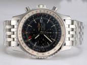 Breitling Navitimer World Steel Black Dial Round Stainless Steel Case Watch