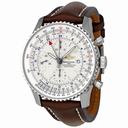 Breitling Navitimer World Steel Brown Strap Watch A2432212-G571BRLT
