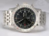 Breitling Navitimer World Steel Round Silver Stainless Steel Strap Watch