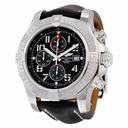 Breitling Super Avenger II Chronograph Automatic Black Dial Black Leather Men's Watch A1337111-BC28BKLD