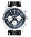 Breitling TransOcean Chrono A1436002-B9-444 43mm Black Dial Black Crocodile Leather Strap Watch